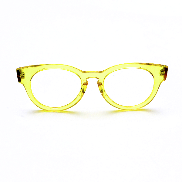 Óculos de Grau Gustavo Eyewear G47 3 em amarelo e hastes Animal Print.