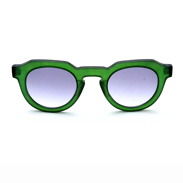 Óculos de Sol Gustavo Eyewear G66 1 verde e lentes cinza. Modelo unisex.