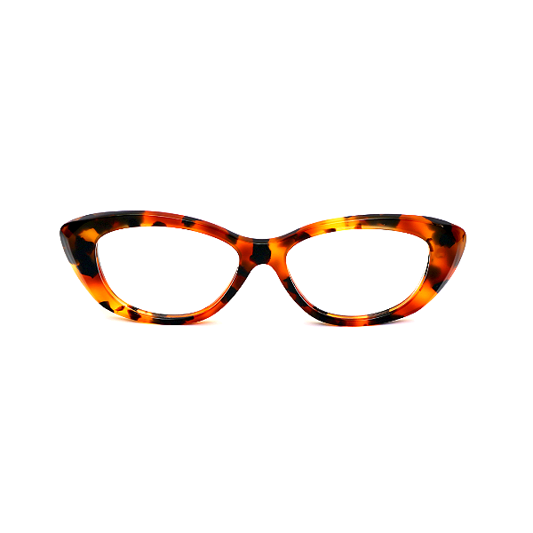Óculos de Grau Gustavo Eyewear G50 3 Animal Print com hastes pretas. Clássico