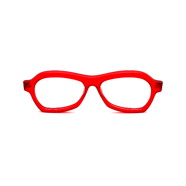 Óculos de Grau Gustavo Eyewear G105 2 em vemelho e hastes Animal Print.