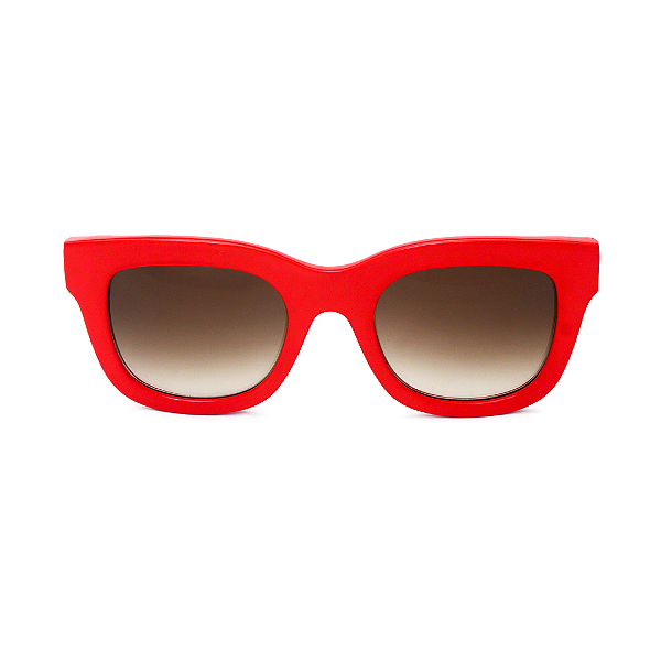 Óculos de Sol Gustavo Eyewear G57 2 vermelho. Hastes Animal Print e lentes marrom.