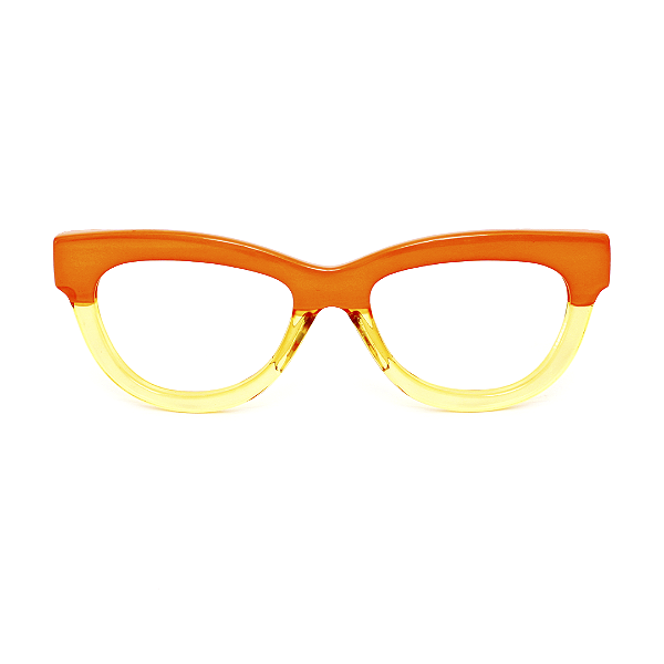 Óculos de Grau Gustavo Eyewear G73 1 Laranja e amarelo. Hastes laranja.