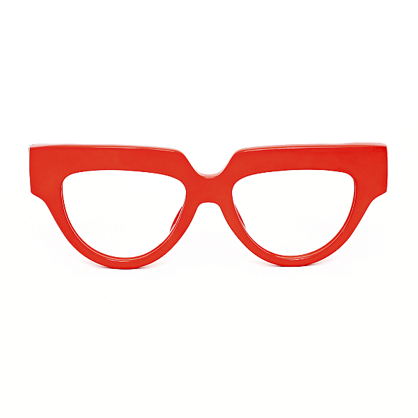 Óculos de Grau Gustavo Eyewear G40 5 em vermelho opaco e hastes Animal Print.