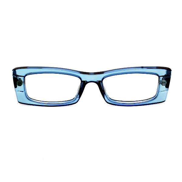Óculos de Grau Gustavo Eyewear G35 3 acqua com hastes pretas.