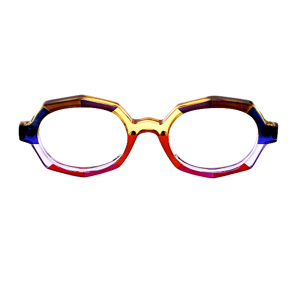 Óculos de Grau Gustavo Eyewear G121 3 multicolor e hates pretas.