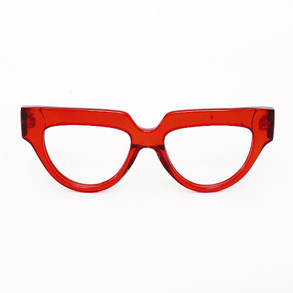 Óculos de Grau Gustavo Eyewear G40 3 vermelho e hastes Animal Print.
