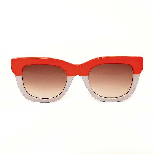 Óculos de Sol Gustavo Eyewear G57 3 vermelho e cinza. Hastes Animal Print.