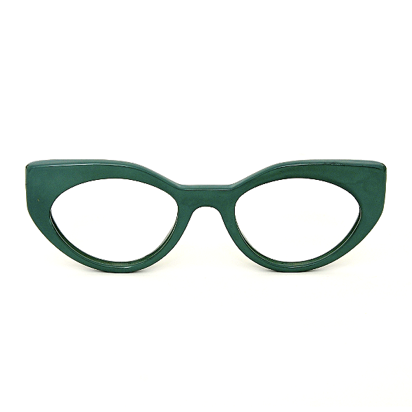 Óculos Gustavo Eyewear G93 1 verde com hastes pretas.