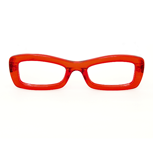Óculos de Grau Gustavo Eyewear G34 5 Vermelho com hastes em Animal Print.