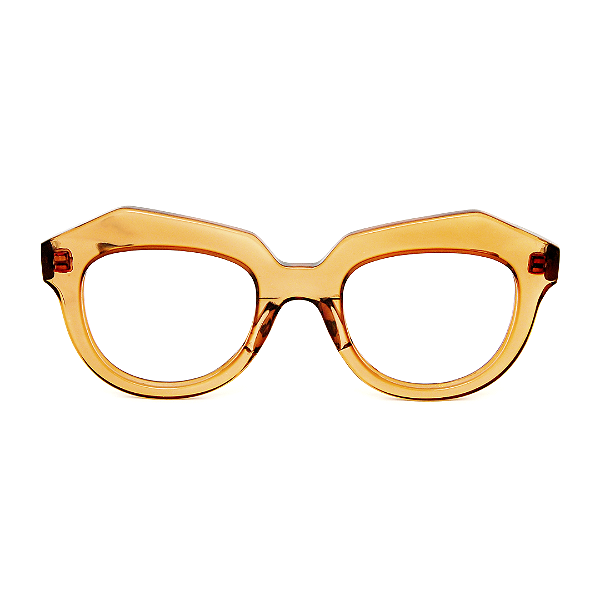 Óculos de Grau Gustavo Eyewear G37 8 Âmbar com hastes Animal Print.