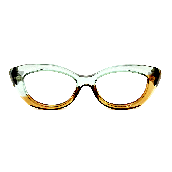 Óculos de Grau Gustavo Eyewear G103 5 Âmbar e acqua com hastes em Animal Print.