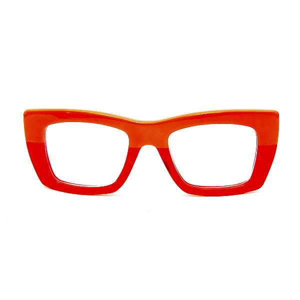 Óculos de Grau Gustavo Eyewear G79 1 Vermelho com hastes Animal Print.
