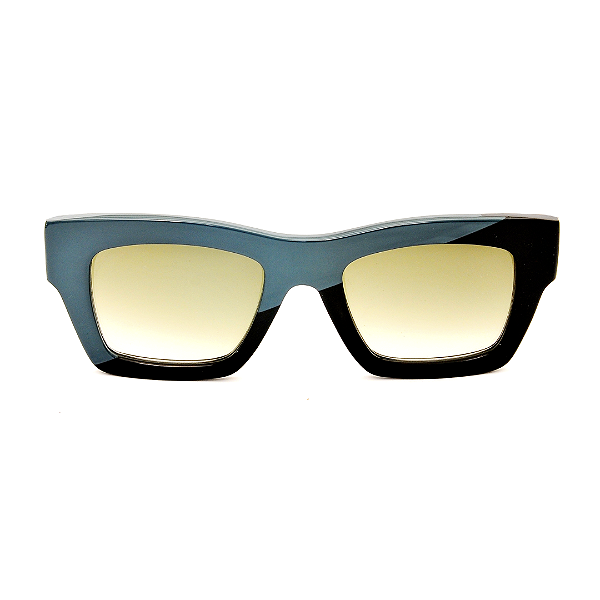 Óculos de Sol Gustavo Eyewear G64 2 em tons de verde, hastes Animal Print e lentes marrom. Modelo Unisex