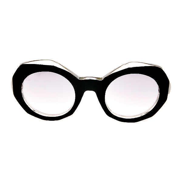 Óculos de Sol Gustavo Eyewear G90 1 Preto com lentes cinza degrade.