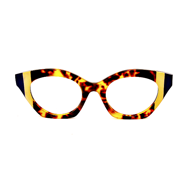 Óculos de Grau G71 7 Animal Print com listras. Clássico