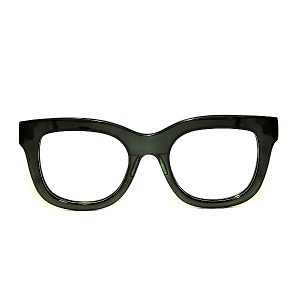 Óculos de Grau Gustavo Eyewear G57 1 verdes com as hastes fumê. Black November