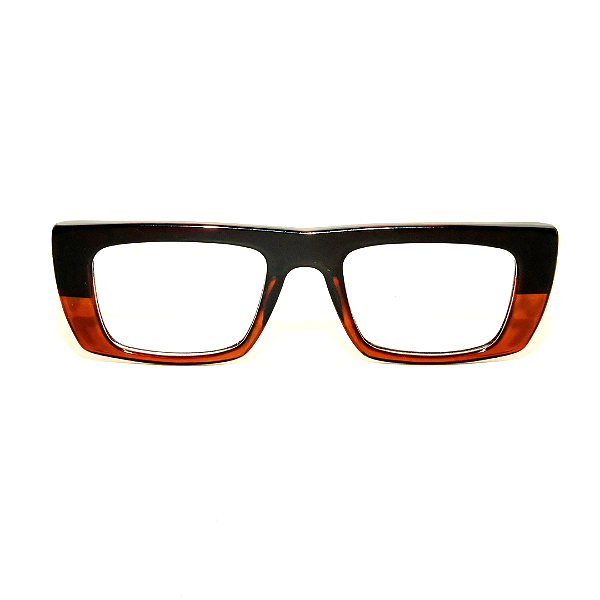 Óculos de Grau Gustavo Eyewear G80 3 Marrom e caramelo, hastes Animal Print. Black November.