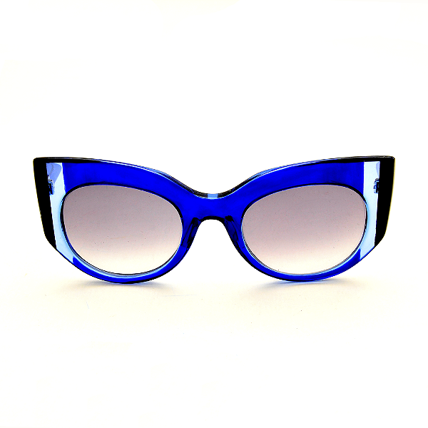 Óculos de Sol Gustavo Eyewear G13 3 Azul e preto. Hastes azuis e lentes cinza. Black November.