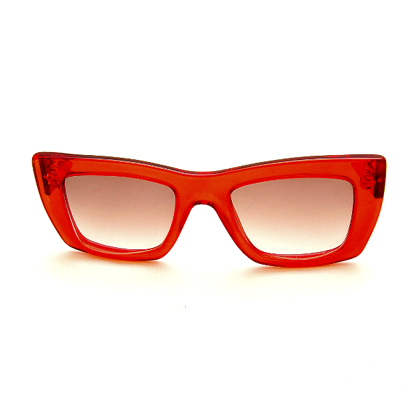 Óculos de Sol Gustavo Eyewear G79 2 Vermelho com hastes Animal Print e lentes marrom degrade. Black November.