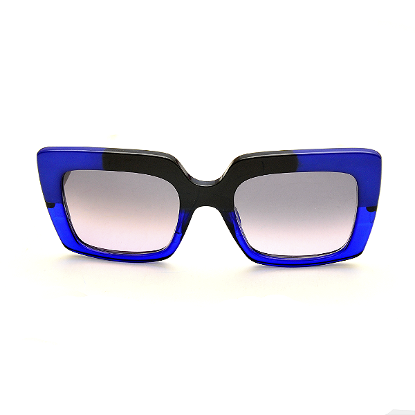 Óculos de Sol Gustavo Eyewear G59 7 Azul e preto. hastes pretas e lentes cinza. Black November.