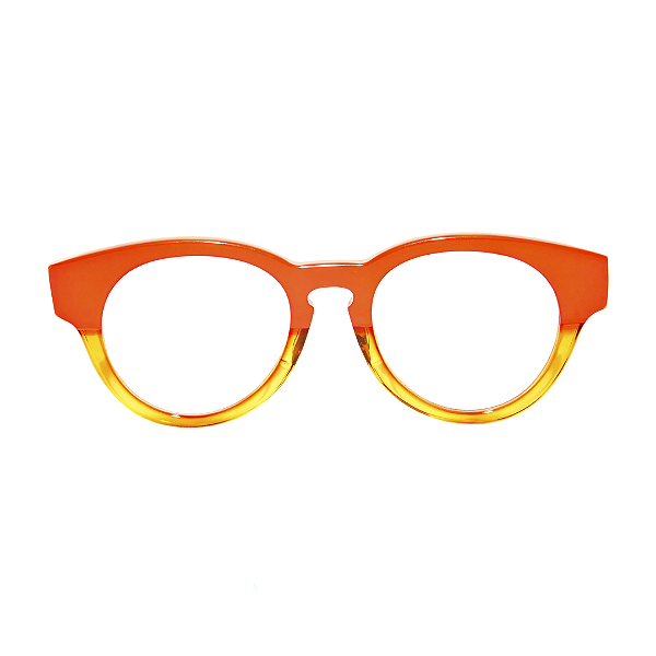 Óculos de Grau Gustavo Eyewear G47 1 Vermelho e âmbar. Hastes Animal Print. Black November.