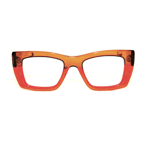 Óculos de Grau Gustavo Eyewear G79 2 Marrom e vermelho com hastes marrom. Black November