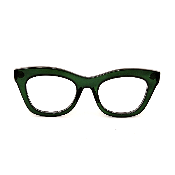 Óculos de Grau Gustavo Eyewear G69 10 Verde com hastes pretas. Black November