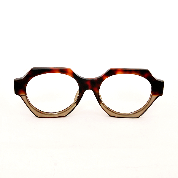 Óculos de Grau Gustavo Eyewear G72 3 Animal Print e fumê. Hastes Animal Print. Black November