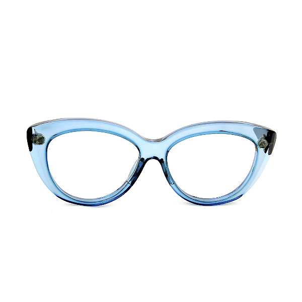 Óculos de Grau Gustavo Eyewear G107 2 Azul com hastes pretas. Black November