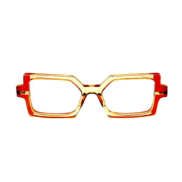 Óculos de Grau Gustavo Eyewear G127 1 Âmbar, vermelho e laranja. Novidades.
