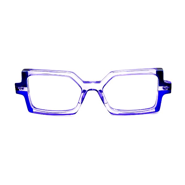 Óculos de Grau Gustavo Eyewear G127 3 Lilás, azul e violeta. Novidades.