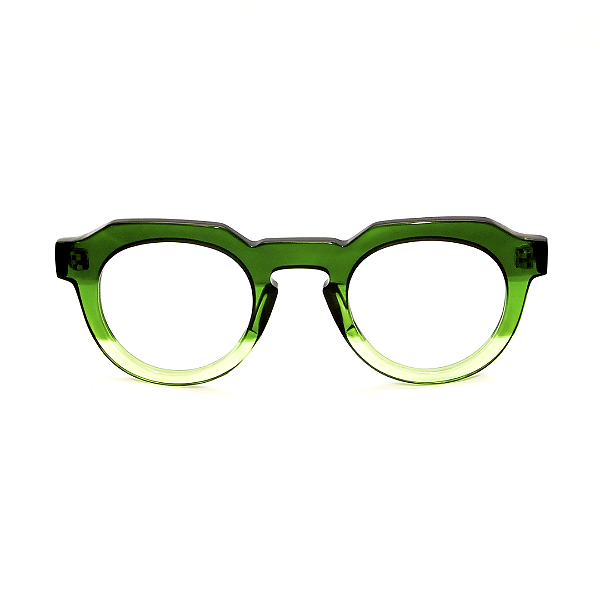 Óculos de Grau Gustavo Eyewear G66 3 Verde e fumê. Novidades. Modelo unisex.