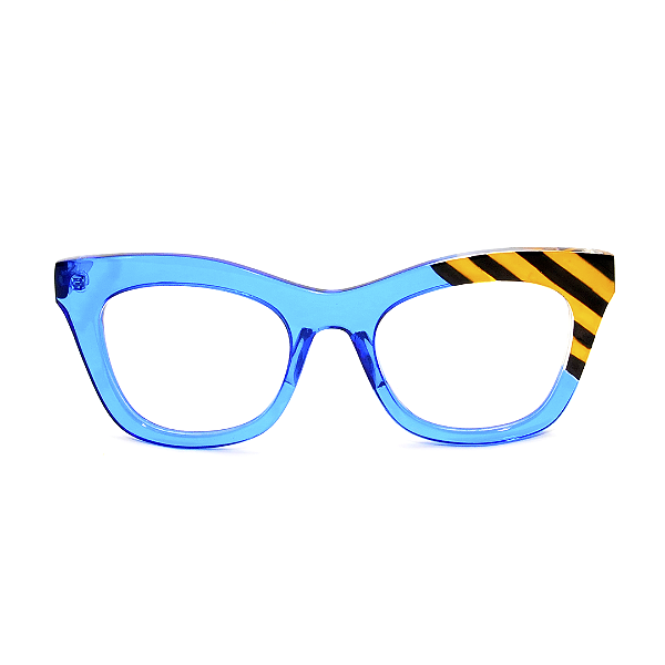 Óculos de Grau Gustavo Eyewear G69 6 Azul Safari. Novidades.