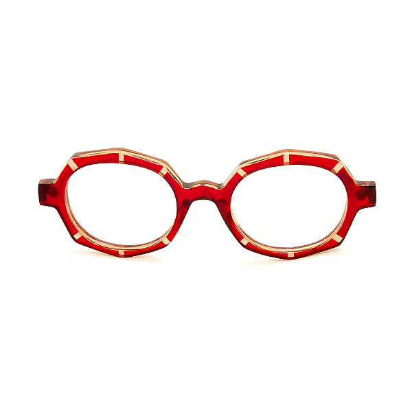 Óculos de Grau Gustavo Eyewear G121 6 Vermelho. Novidades.