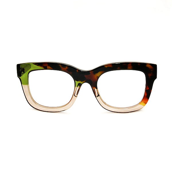 Óculos de Grau Gustavo Eyewear G57 1 Animal Print, fumê e verde. Novidades.
