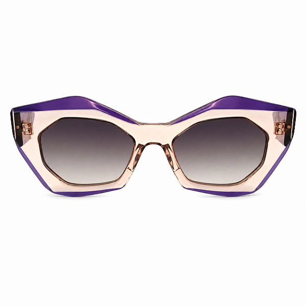 G92 — Âmbar e azul | Acetato italiano Mazzucchelli, cat-eye geométrico, fabricado à mão no Brasil. Novidades