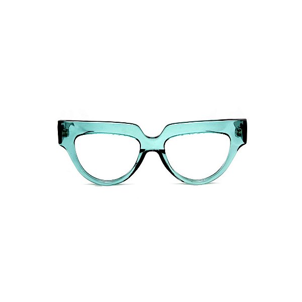 Óculos de Grau Gustavo Eyewear G40 4 na cor acqua e hastes em Animal Print.