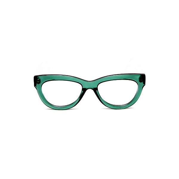 Óculos de Grau Gustavo Eyewear G73 1 na cor verde e haastes pretas.