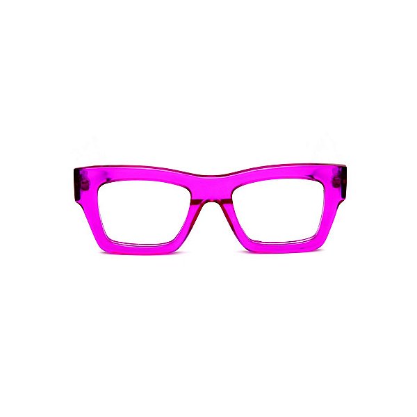 Óculos de Grau Gustavo Eyewear G64 2 na cor violeta e hastes marrom. Modelo unisex