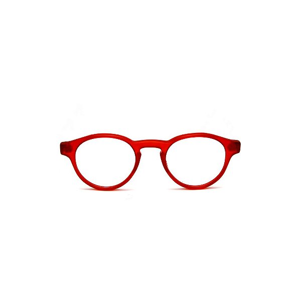 Óculos de Grau Gustavo Eyewear G85 1 na cor vermelha e hastes animal print. Modelo unisex