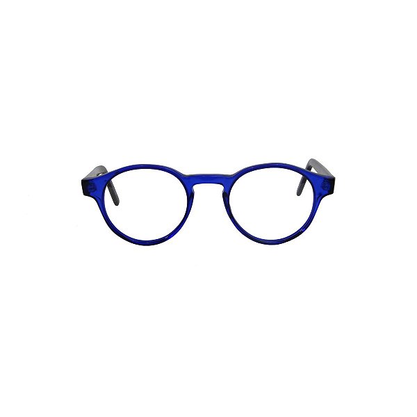 Óculos de Grau Gustavo Eyewear G85 2 na cor azul e hastes pretas. Modelo unisex