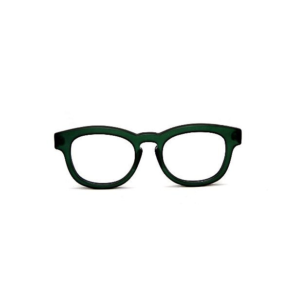 Óculos de Grau Gustavo Eyewear G94 3 na cor verde e hastes marrom. Modelo masculino.