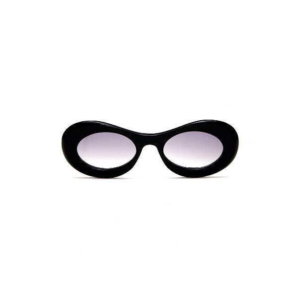 Óculos de Sol Gustavo Eyewear G89 1 na cor preta e hastes em Animal Print, lentes cinza.