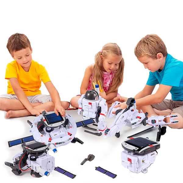 Kit Robô Solar Educativo 6 Em 1 Monte Uma Frota Espacial