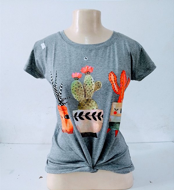 t shirt feminina cactos