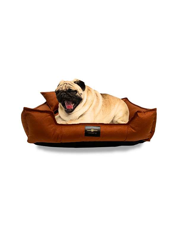 Cama Pet Cachorro & Gato- Suede- Veludo- G- Cobre