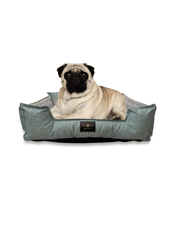 Caminha Pet Cachorro & Gato- Impermeável- Acquablock- G - Verde Chevron