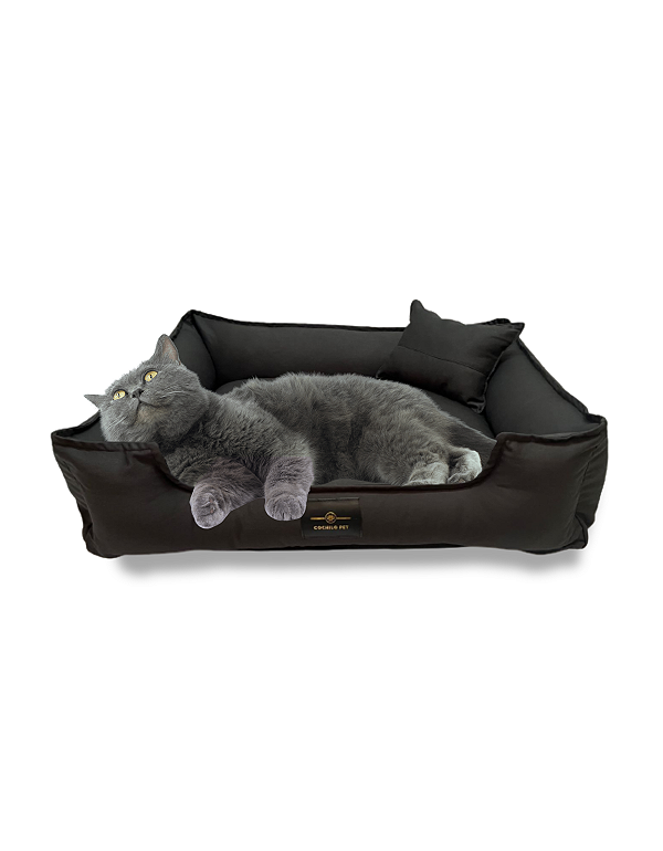 Cama Pet Cachorro & Gato- 100% Algodão- Brim- P- Chumbo