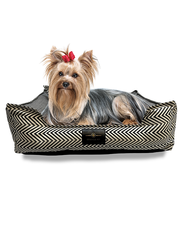 Caminha Pet Cachorro & Gato- Impermeável- Acquablock- M - Cinza Chevron