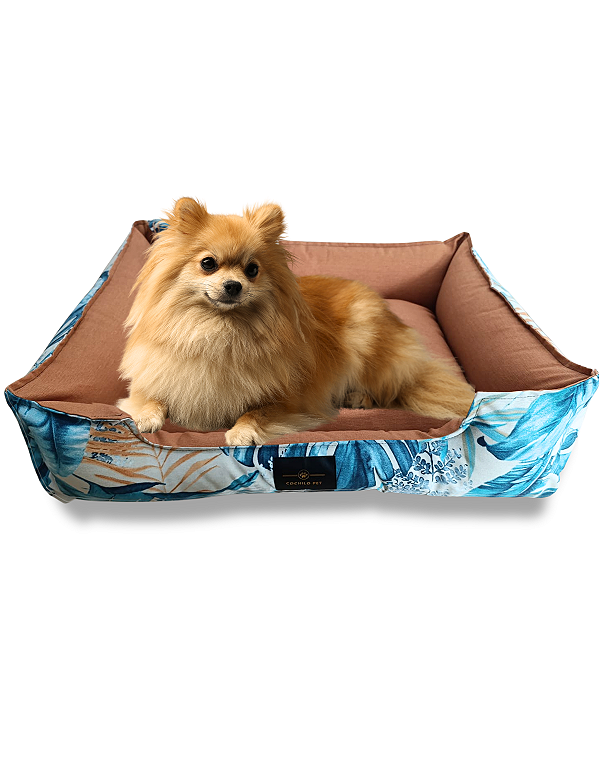 Caminha Pet Cachorro & Gato- Impermeável- Acquablock- M - Terracota Folhas